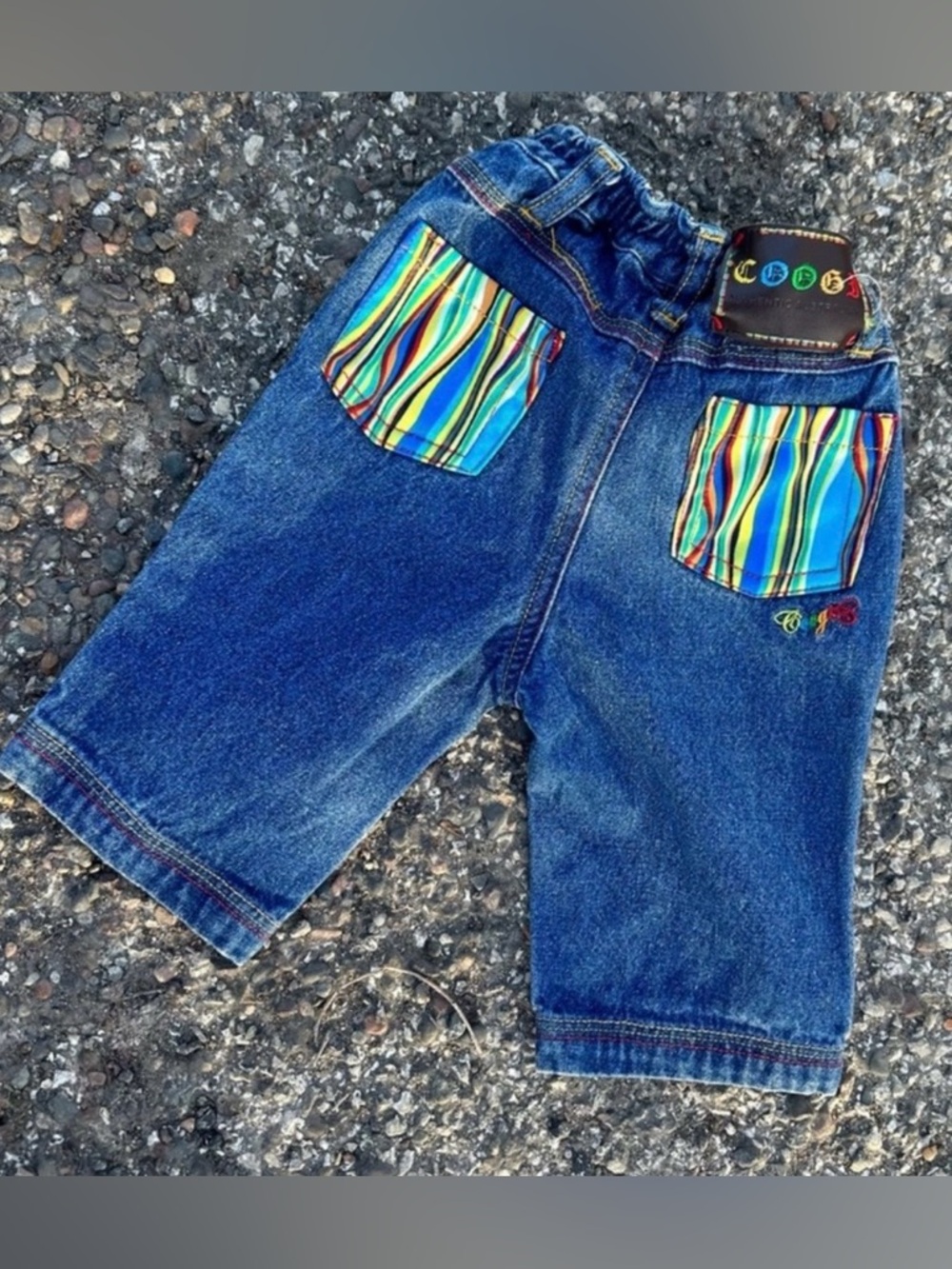 Baby Coogi jeans 0-6 months rainbow embroidery